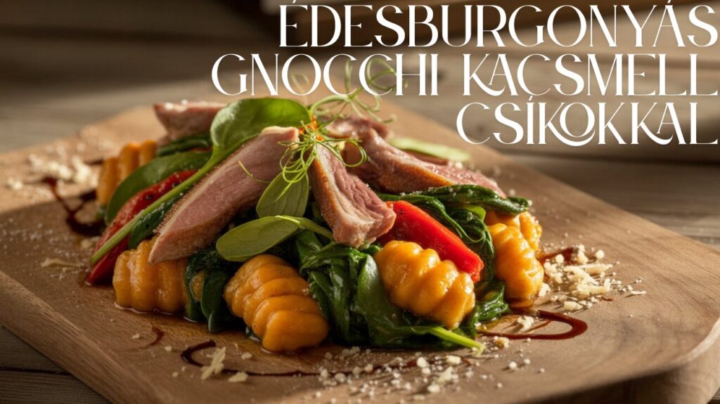 Édesburgonyás gnocchi kacsmell csíkokkal, egészséges étrend és étkezés, egészséges receptek